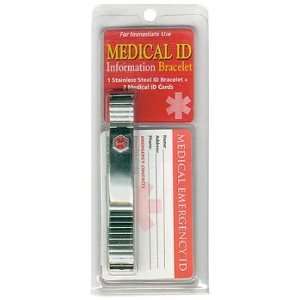  Medical ID Bracelets Rectangle Stainless (3 Pack) Health 