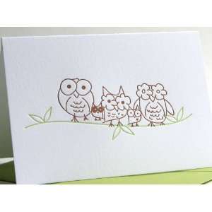  deluce design owls letterpress boxed note card set NEW 