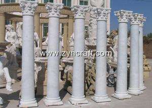 pillar column marble carved roman white polished custom  