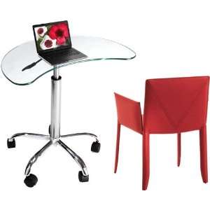    Clear Glass Utility Laptop Desk by RTA Products Furniture & Decor