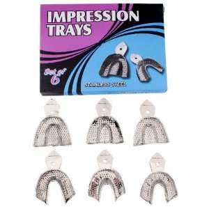  Set of 6 Impression Trays Perforated German Steel Dental 