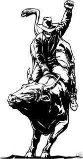 Bull Riding Decal #11 Rodeo Truck Window Stickers 8  