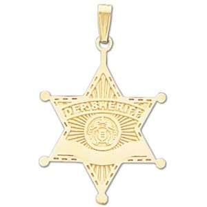  10k Deputy Sheriff Police Officer Badge Pendant Jewelry