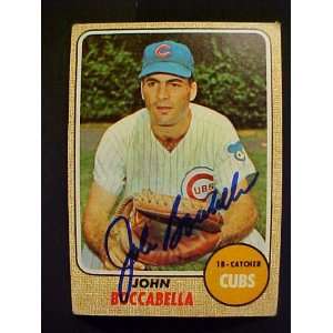  John Boccabella Chicago Cubs #542 1968 Topps Autographed 