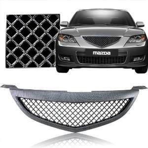  2004 2006 Mazda 3 Base Model Front Mesh Grill Carbon Style 