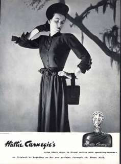 HATTIE CARNEGIE Perfume Ad & Fashion Ad   1944  