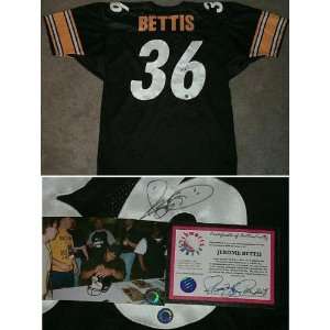 Jerome Bettis Signed Black Custom Jersey  Sports 