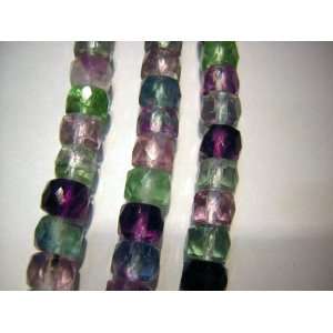   Flourite faceted pinwheel rondelles beads strand 