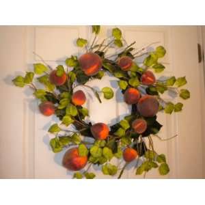Peach Fruit Front Door Wreath 