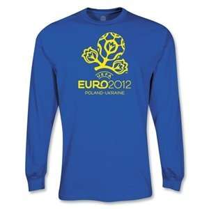  hidden Euro 2012 LS Official Logo T Shirt (Royal) Sports 