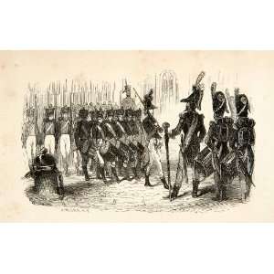  1851 Wood Engraving Napoleon Bonaparte Guard Coalition 
