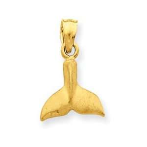  14k Yellow Gold Whale Tail Pendant Jewelry