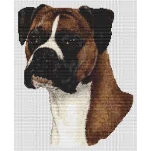  Fawn & White Boxer   Cross Stitch Pattern Arts, Crafts 