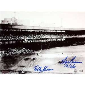  Ralph Branca and Bobby Thomson   Dotted Line   8x10 Dual 