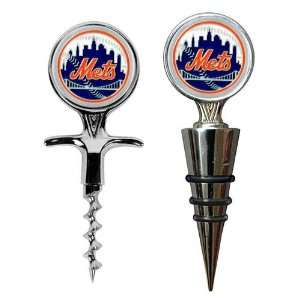  New York Mets MLB Cork Screw and Wine Bottle Topper Set 