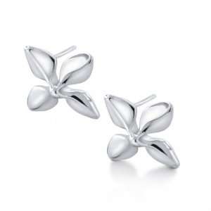  Bling Jewelry Sterling Silver Four Leaf Stud Earrings 