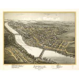  Historic Panoramic Map Apollo, Armstrong County, Pennsylvania 