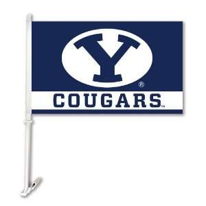  Brigham Young Cougars 11 In. x 18 In. Two Sided Car Flag 