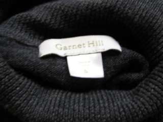 GARNET HILL Charcoal Gray Merino Wool L/S Turtleneck Sweater Sz Small 