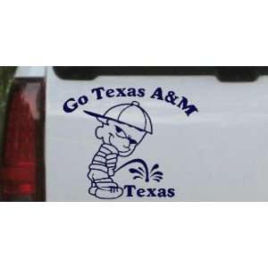 Navy 20in X 17.1in    Go Texas AandM Pee On Texas Car Window Wall 