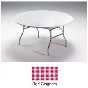    Stay Put Elastic Tablecloth, 60 Round Red Gingham