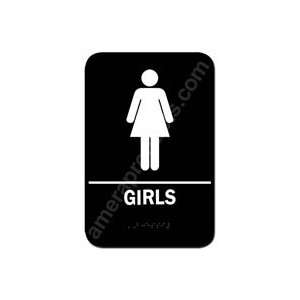  Restroom Sign Girls Black 5316