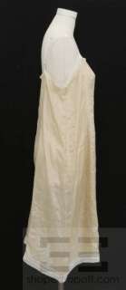 Dosa Beige Silk & Lace Trim Semi Sheer Slip Dress Size 4  