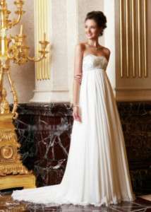 Elegant Strapless Chiffon Bridal Gown/Wedding Dress  