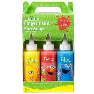    Sesame Street Finger Paint Fun Soap (Red/Yellow/Blue) Toys & Games