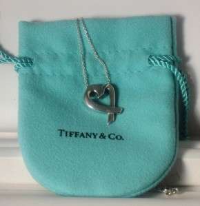 Tiffany&Co Paloma Picasso Med ®LOVING HEART Pendant ~Tiffany Pouch 