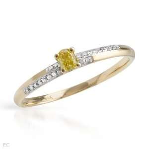 14K Yellow Gold 0.15 CTW Color Fancy Intense Yellow SI1 Diamond and 0 