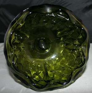 Vtg Depression Glass Footed Fruit Bowl Compote Green  
