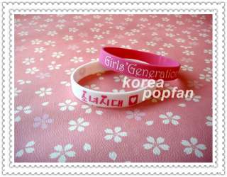SNSD girls Generation Support wristband X2 White & Pink  