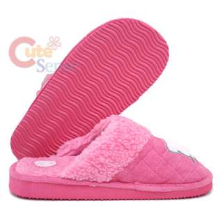 Sanrio Hello Kitty Pink Quilted Plush Slipper  One Size  Adult size 