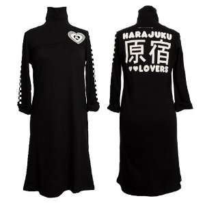  Harajuku Lovers   Mod Neck Womens Dress   Rich Black (XL 