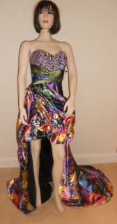 JOVANI 2012 MULTI PRINTED HIGH LOW PROM EVENING GOWN *9566* VARIOUS 