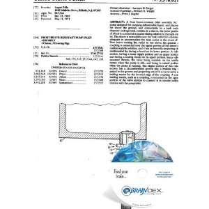  NEW Patent CD for FROST HEAVE RESISTANT PUMP INLET 