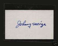 signed index card Johnny Mize autograph HOF  