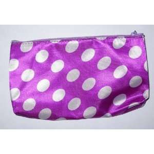  Polka Dot Cosmetic Makeup Bag   Purple/White Beauty