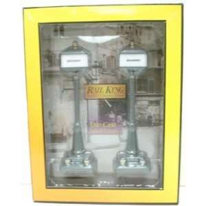 MTH 30 1068 #57 Gray Broadway & Main Street Lamp Set