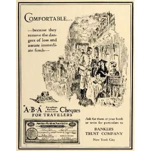  1923 Ad Bankers Trust American Travelers Checks Insure 