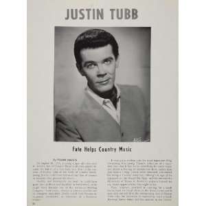  1966 Article Justin Tubb Country Music Frank Harris 