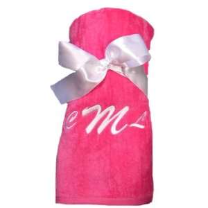  Monogrammed Beach Towel with Ribbon Tie