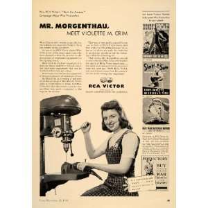  1942 Ad RCA Victor Radio Morganthau Violette Crim WWII 