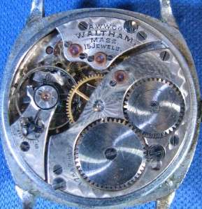   American Waltham 15 Jewel Stainless Pocket Watch Movement G  