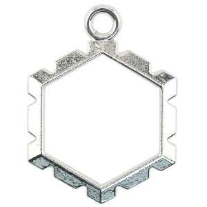  Silver Plated Hexagon Shape Wire Wrappers   Capture Beads 