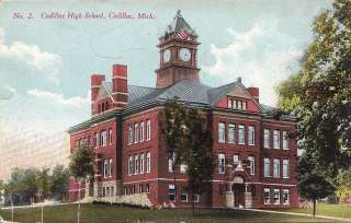 Postcard Cadillac High School Cadillac MI  