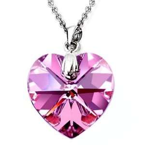 Gold Plated 925 Sterling Silver Genuine .75 inch Fuchsia Pink Crystal 