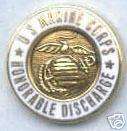 USMC MARINE CORPS HONORABLE DISCHARGE LAPEL PIN  