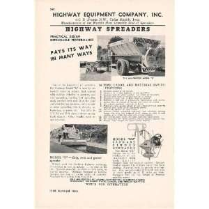 1948 Highway Equipment Co Spreaders Model E Model R Model DD Print Ad 
